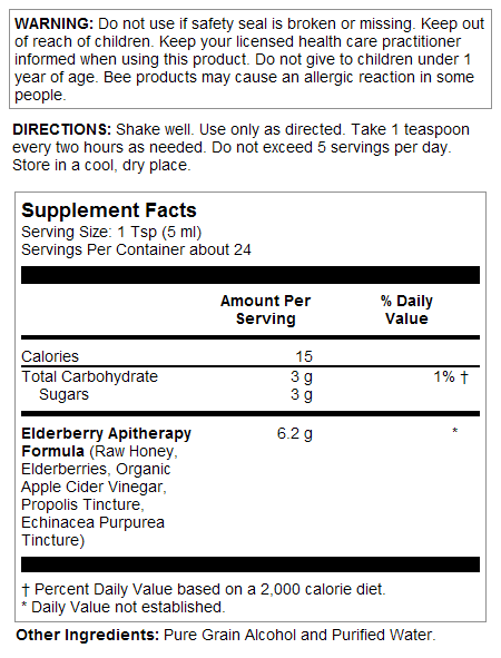 Elderberry Syrup with Grade A Raw Honey
